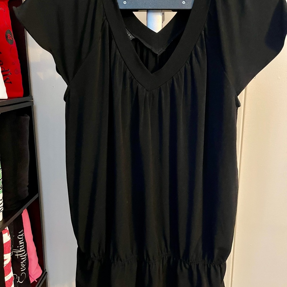 Apostrophe Black V-Neck Blouse